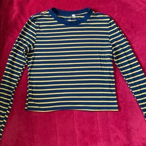 Yellow and blue striped long sleeve